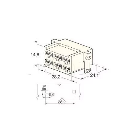 Connecteurs universels - Type AMP 6 VOIES COSSE FEM