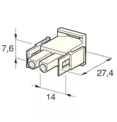 Mate and lock connectors Type AMP with 2 -way COSS MALE BOADS