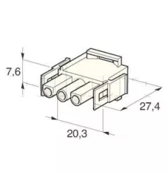 Connettori di compagnia e blocco Tipo amplificatore con scatole da 3 vie di ritaglio Coss Male Boxes