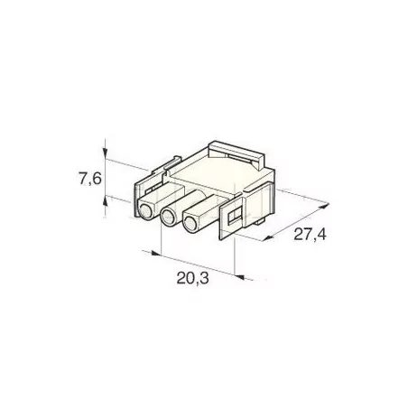 Connecteurs MATE AND LOCK type AMP avec clipsage des boîtiers 3 VOIES COSS MALE