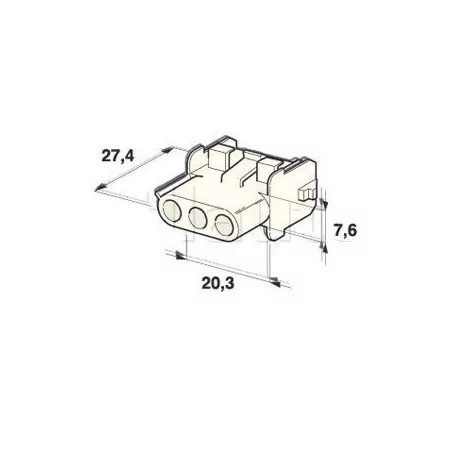 Connecteurs MATE AND LOCK type AMP avec clipsage des boîtiers 3 VOIES COSS FEM