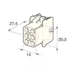 Mate and lock connectors Type AMP With 6 -way Female Cossers Clip
