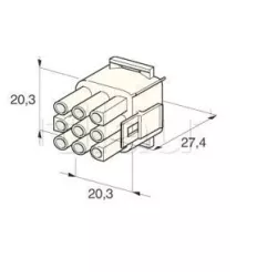 Kumpel- und Schleusenanschlüsse vom Typ Amp mit 9 -Way -Gehäuse Clipper Cosse Männlich