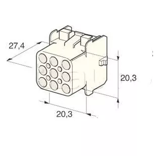 Mate and lock connectors Type AMP with 9 -way female box clippers