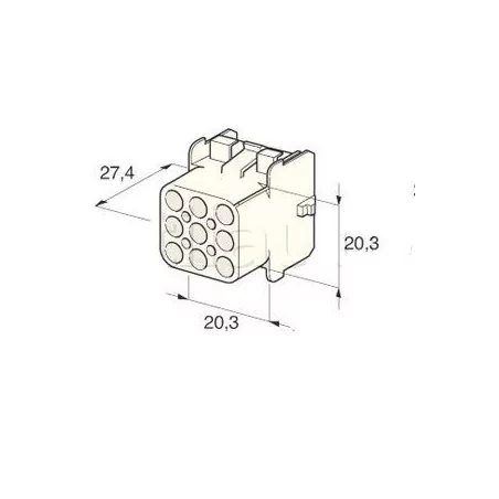 Connecteurs MATE AND LOCK type AMP avec clipsage des boîtiers 9 VOIES COSSE FEMELLE