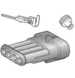 4 -Lane 4 -way -Kits wasserdichte Stecker Supersal 1,5 mm Männliche Serie