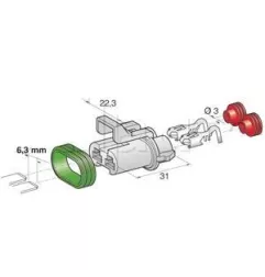 Kit connecteur étanche série 6,3 mm