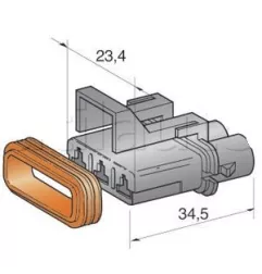2,8 mm 3 -Padrão conectores à prova d'água