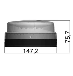 Girofar de efeito laranja ou azul 12 LEDs para ser fixo -10/30V Blu