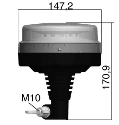 Gyrofars multi -effetto arancione o blu LED 12 LED sull'asta - 10/30 volt arancione