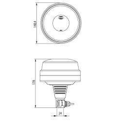 Gyrophare Flash -LED -Effekt auf flexible Stange - 10/30 Volt - IP67