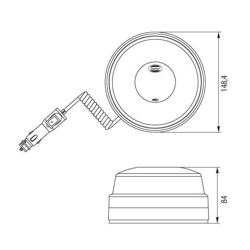 Flash effect gyrophare with magnetic leds - 10/30 volts - IP67