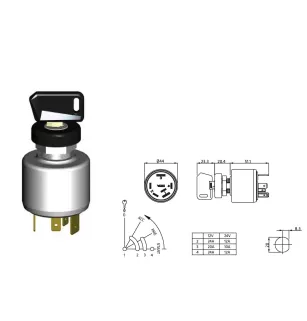 Interrupteur de préchauffage et de démarrage universel pour moteur diesel - 12/24 Volts