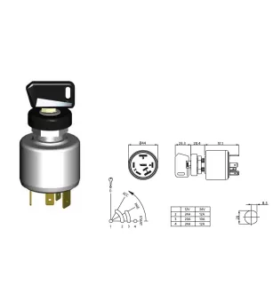 Interruttore di preriscaldamento e avvio universale per motore diesel - 12/24 volt