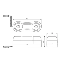 Kompakte Glühbirnen kompakte magnetische Rampe - 10/30 Volt Bleu