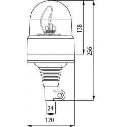 Orange Leuchtfeuer auf unzerbrechlichen flexiblen Stangen - 12/24 Volt