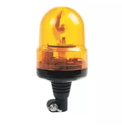Orange beacon on unbreakable flexible rod - 12/24 volts