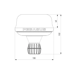 Beacon multi -effetti 8 LED su asta flessibile - 10/30 volt - IP56