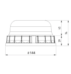 Gyrophare effet rotatif 8 Leds à poser - 10/30 Volts - IP56