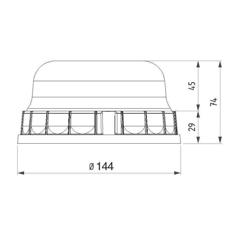 Gyrophare effet rotatif 8 Leds à poser - 10/30 Volts - IP56