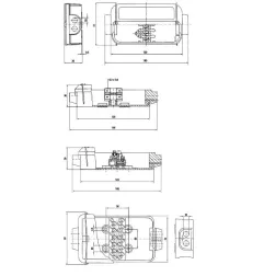 Caixa de conexão de material plástico com fechamento de calibre de tampa à prova d'água - IP54 12 pólos