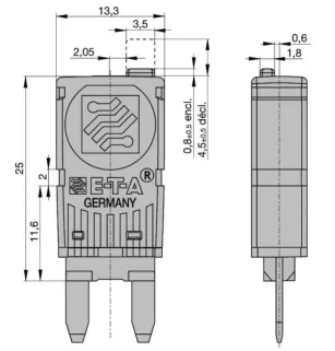 Mini interruttori di circuito di retrovisore manualmente 20A