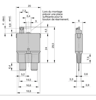 Fusibles Trigger e Riormable Circuit Breakers manualmente 25A