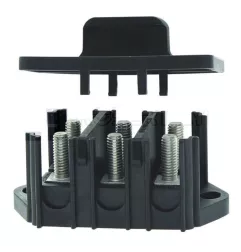Bloque de 3 vías con tapa para la conexión del cable 6 barra M6x5