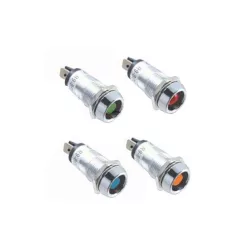 Luz LED 12 e 24 volts metal de metal 16mm azul 12V