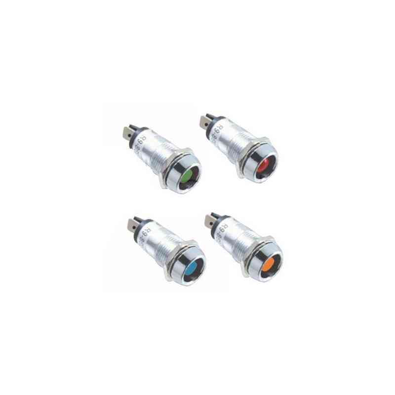 Luci a LED 12 e 24 volt in metallo body16mm arancione 24V Luci a LED 12 e 24 volt in metallo body16mm arancione 24V