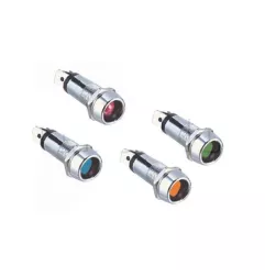 Luz LED 12 e 24 volts corpo de metal 14 mm azul 12V
