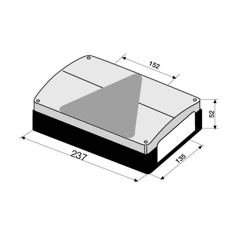 Feu arrière compact à ampoules - 12 Volts - 235 x 135 x 52 mm GAUCHE RECTANGLE