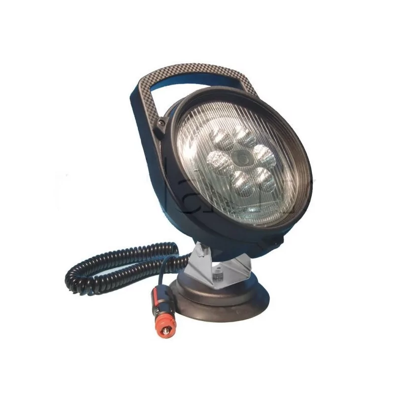 Phare de travail rond 6 Leds type CREE - Avec interrupteur - 10/30 volts - ø 164 x H 243 x Ep 102 mm - IP68