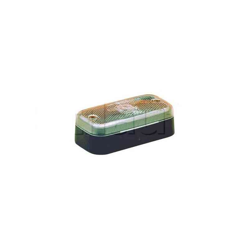Feu de position avant avec catadioptre - 110 x 55 x 35 mm -12/24 Volts BLANC Feu de position avant avec catadioptre - 110 x 55 x 35 mm -12/24 Volts BLANC
