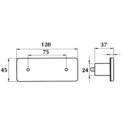 Feu latéral avec catadioptre - 120 x 45 mm - 12/24 Volts 200MM