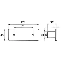 Feu de position arrière avec catadioptre - 120 x 45 mm - 12/24 Volts 200MM