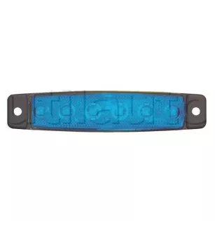 Feu d'encombrement 6 Leds extra plat type tuning - A plaquer - IP67 BLEU 12V.