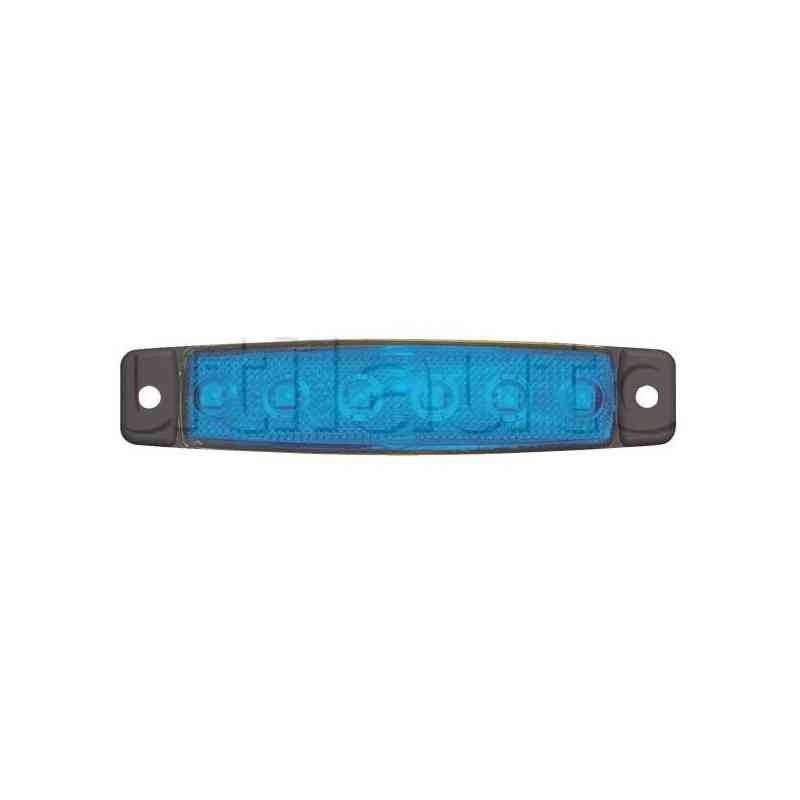 Feu d'encombrement 6 Leds extra plat type tuning - A plaquer - IP67 BLEU 24V