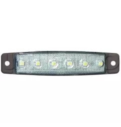 Feu d'encombrement 6 Leds extra plat type tuning - A plaquer - IP67 BLANC 12V