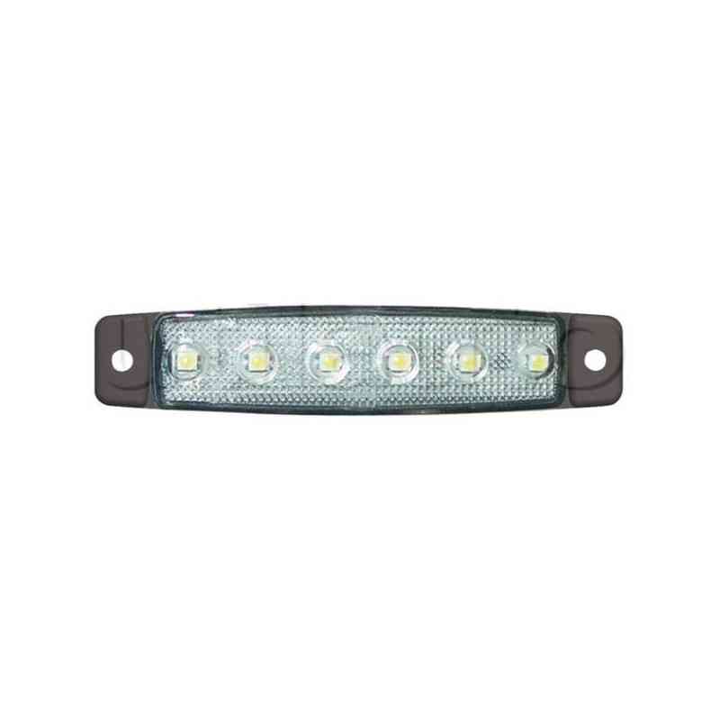 Feu d'encombrement 6 Leds extra plat type tuning - A plaquer - IP67 BLANC 12V Feu d'encombrement 6 Leds extra plat type tuning - A plaquer - IP67 BLANC 12V