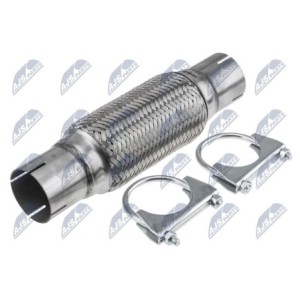 Raccord Flexible D'échappement 60 mm x 300 mm - Acier inoxydable - Pinces incluses