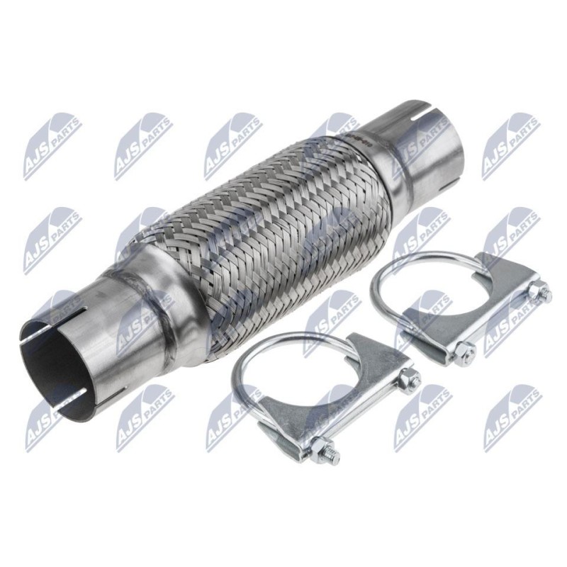 Raccord Flexible D'échappement 60 mm x 300 mm - Acier inoxydable - Pinces incluses