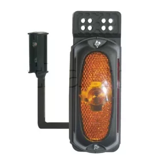Feu tricolore rouge / blanc / orange sur patte droite - A ampoule - L 50 x H 150 mm 12 Volts