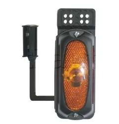 Feu tricolore rouge / blanc / orange sur patte droite - A ampoule - L 50 x H 150 mm 24 Volts