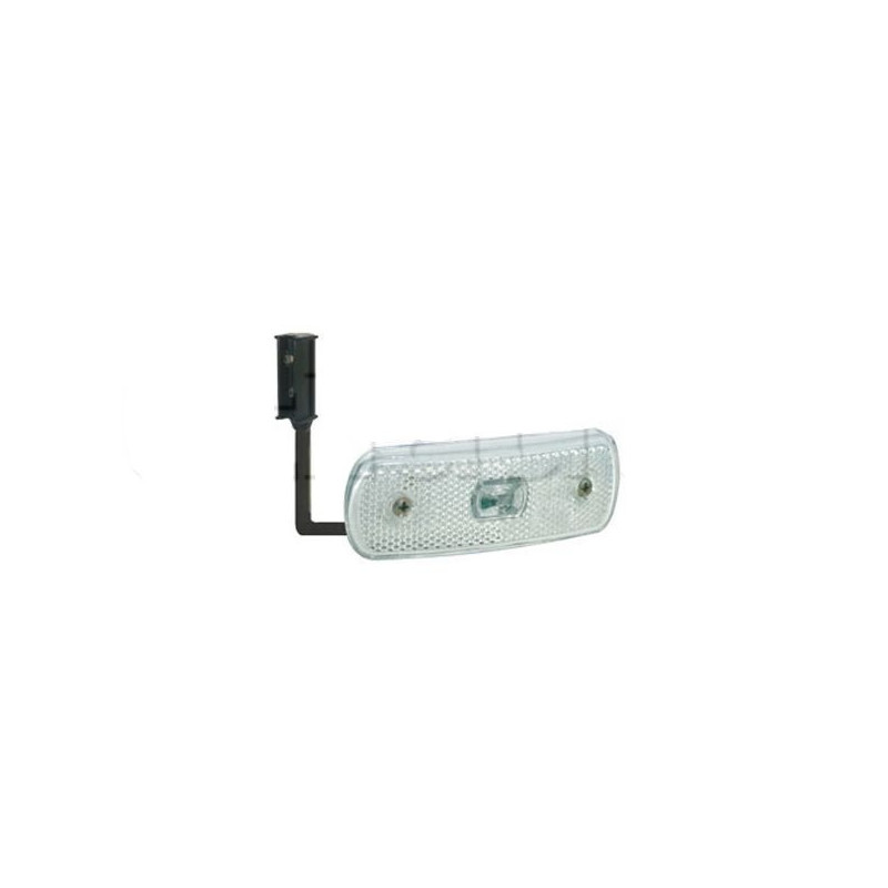 Feu de position LED blanc 12/24V avant avec catadioptre 4M de câble- L 104 x Ep 19,6 mm