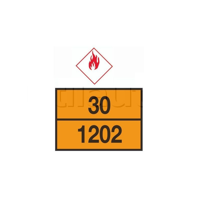 Rectangle d'identification orange réfléchissant 400 x 300 plaque galva avec numéros emboutis - ADR. 30-1202