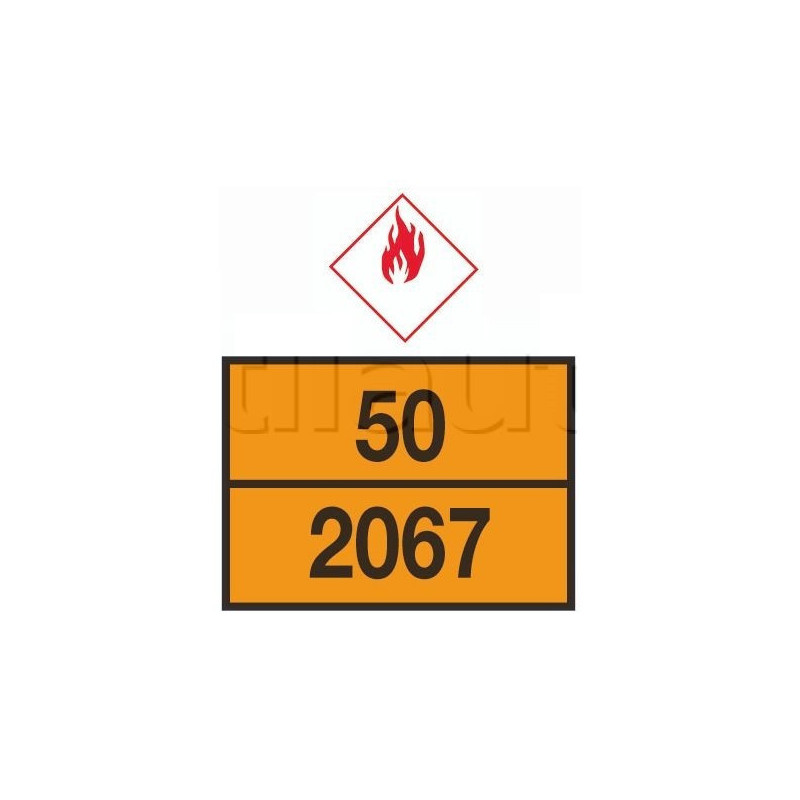 Rectangle d'identification orange réfléchissant 400 x 300 plaque galva avec numéros emboutis - ADR. 50-2067