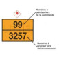 Rectangle d'identification orange réfléchissant 400 x 300 plaque galva avec numéros emboutis - ADR
