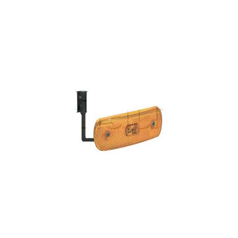 Feu latéral orange avec catadioptre - L 104 x Ep 19,6 mm 12/24V Feu latéral orange avec catadioptre - L 104 x Ep 19,6 mm 12/24V
