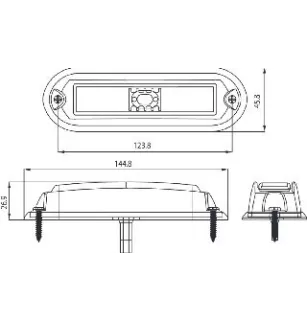 Feux de pénétration 6 Leds - 10/30 Volts -R 65 BLEU